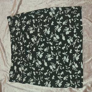Charlotte Russe XL Grey Floral High Waisted  Stretch Skirt